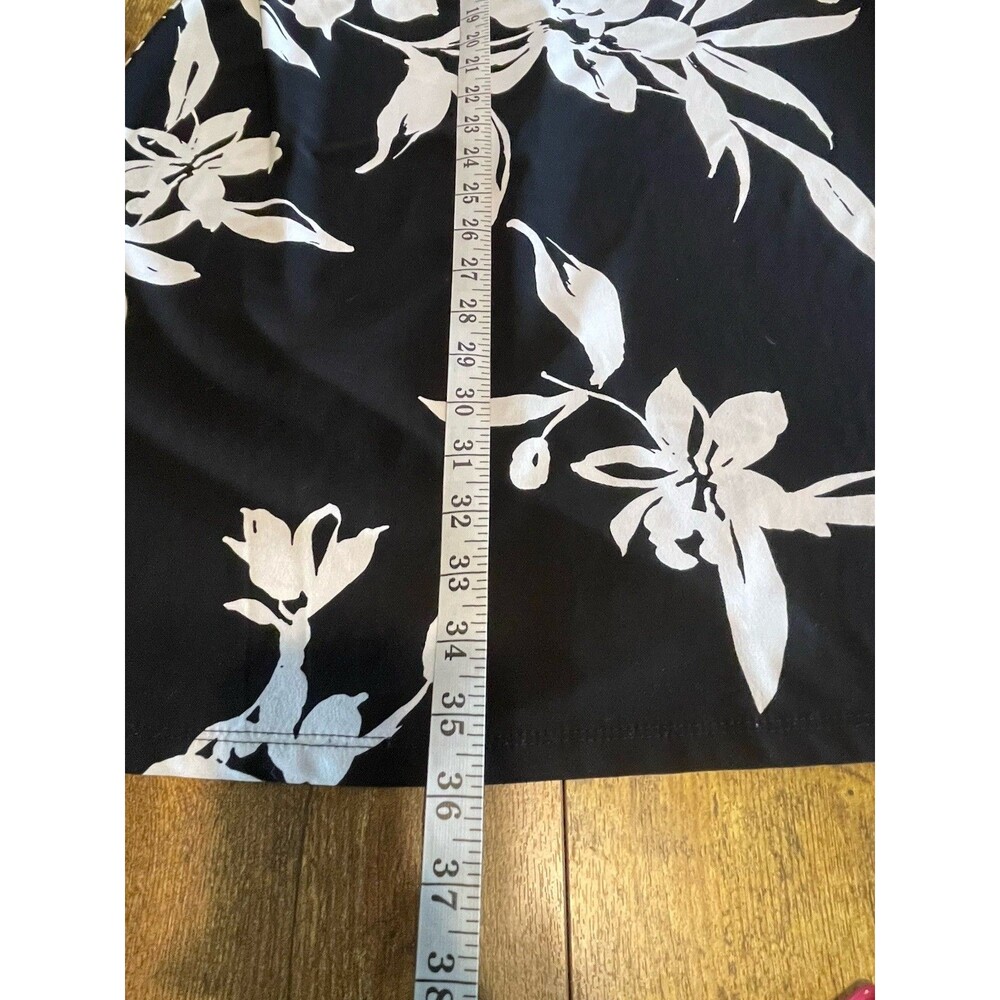 American Living Womens Dress Sz 10 Black White Floral Sheath Sleeveless Stretch - Picture 12 of 12